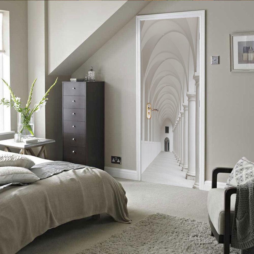 

3D Наклейка на дверь Самоклеящаяся ПВХ Водонепроницаемая и Влагостойкая Наклейка Обои Украшение стены двери спальни