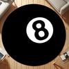 1 Stück Glücksbringer 8-Ball-Muster Runder Teppich, Rutschfeste Fußmatte für Wohnzimmer, Schlafzimmer, Badezimmer, Ferienhaus-Dekoration