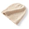 Cashmere Autumn and Winter New Style Women's High End Solid Color Knitted Warm and Fashionable Cross Striped Casual Baotou Hat