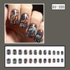 24Pcs Short Square Press on Nail Glitters Dinosaur Stick On Nail Full Cover Artificial Nail for Festive Gatherings