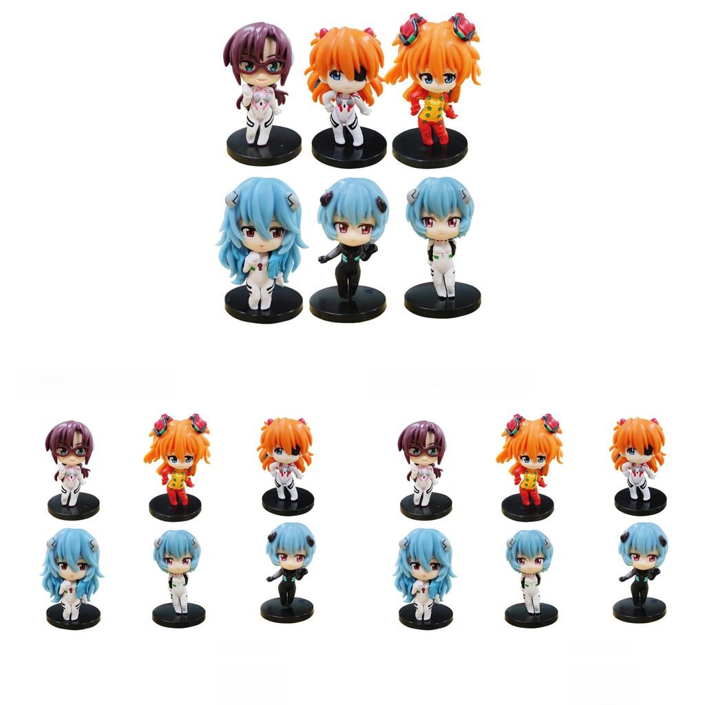 New Century Evangelion Anime Girl Figure Set Pvc Collectible Toy For Cake Decor