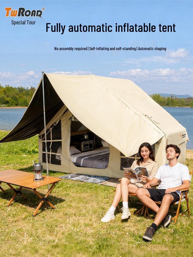 Automatic Inflatable Family Camping Tent with Sun Protection, Windproof & Waterproof Features