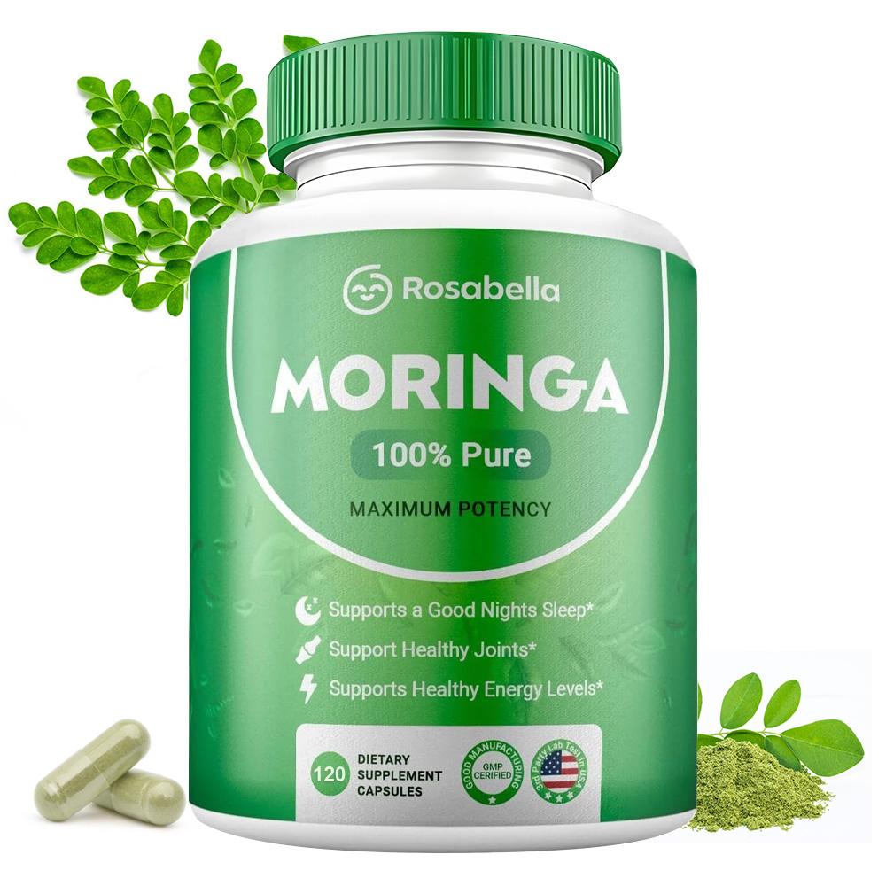 Rosabella Pure Moringa, Maximum Potency, Moringa Oleifera Leaf Supplement, 60 Capsules
