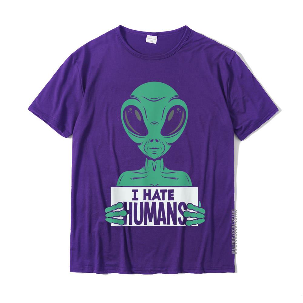 Funny Alien UFO Extraterrestrial I Hate Humans Alien Lover TShirt Top TShirts Discount Group Cotton Men Tees Casual