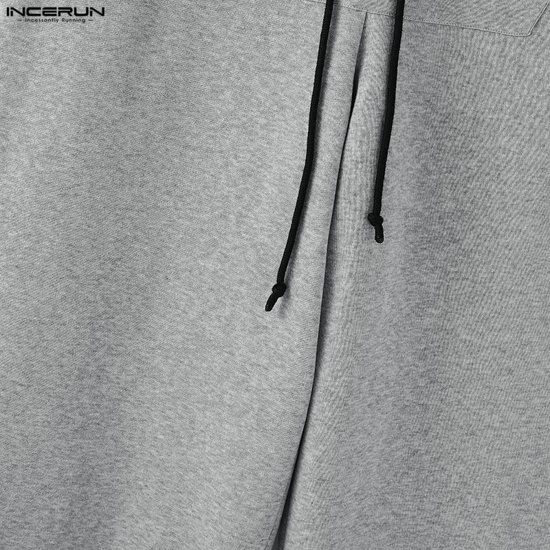 INCERUN Jarní Pánské Stahovací Elastický Pas Potisk Písmen Dlouhé Kalhoty Sportovní Kalhoty