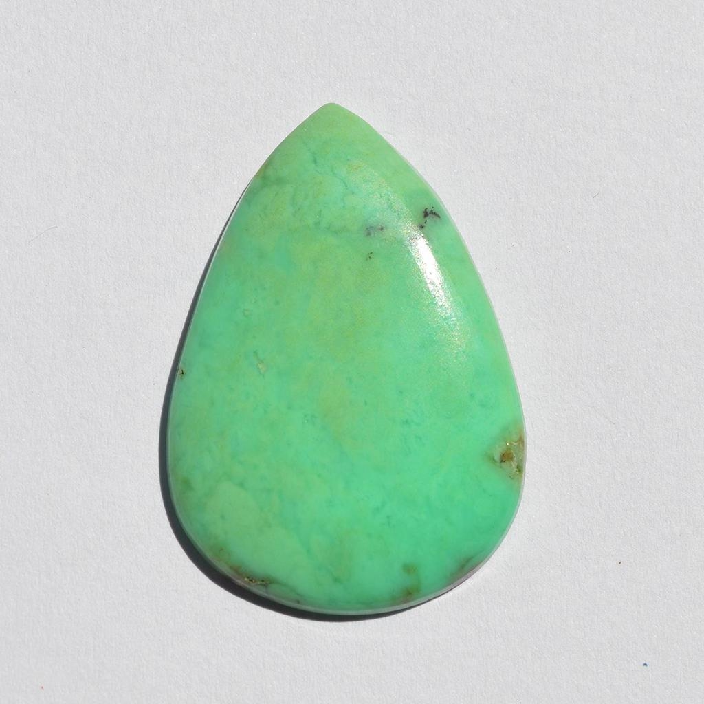 Natural Chrysoprase Gemstone Cabochon - Loose Semi Precious Stone 33 Carats Pear Shape 37x26 Mm, Jewelry Craft Supply