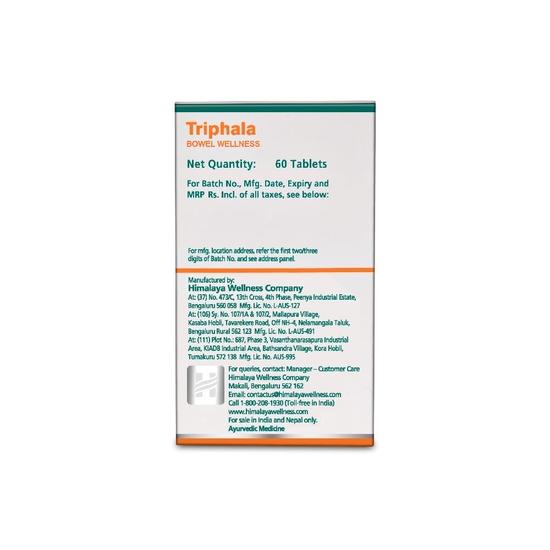 Himalaya Bowel Wellness Tablets - Triphala, 60 Pieces Carton