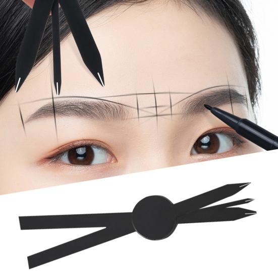 Eyebrow Ruler Easy To Operate Simple Convenient Durable Precise Positioning Measurement Symmetry Metal Compass Measuring Eyebrow Ruler for Beginner
