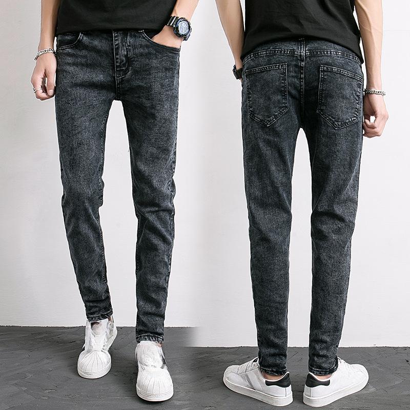 

Men s Jeans Korean Version of Slim Stretch Feet Pants Breathable Men s Denim Trousers 38