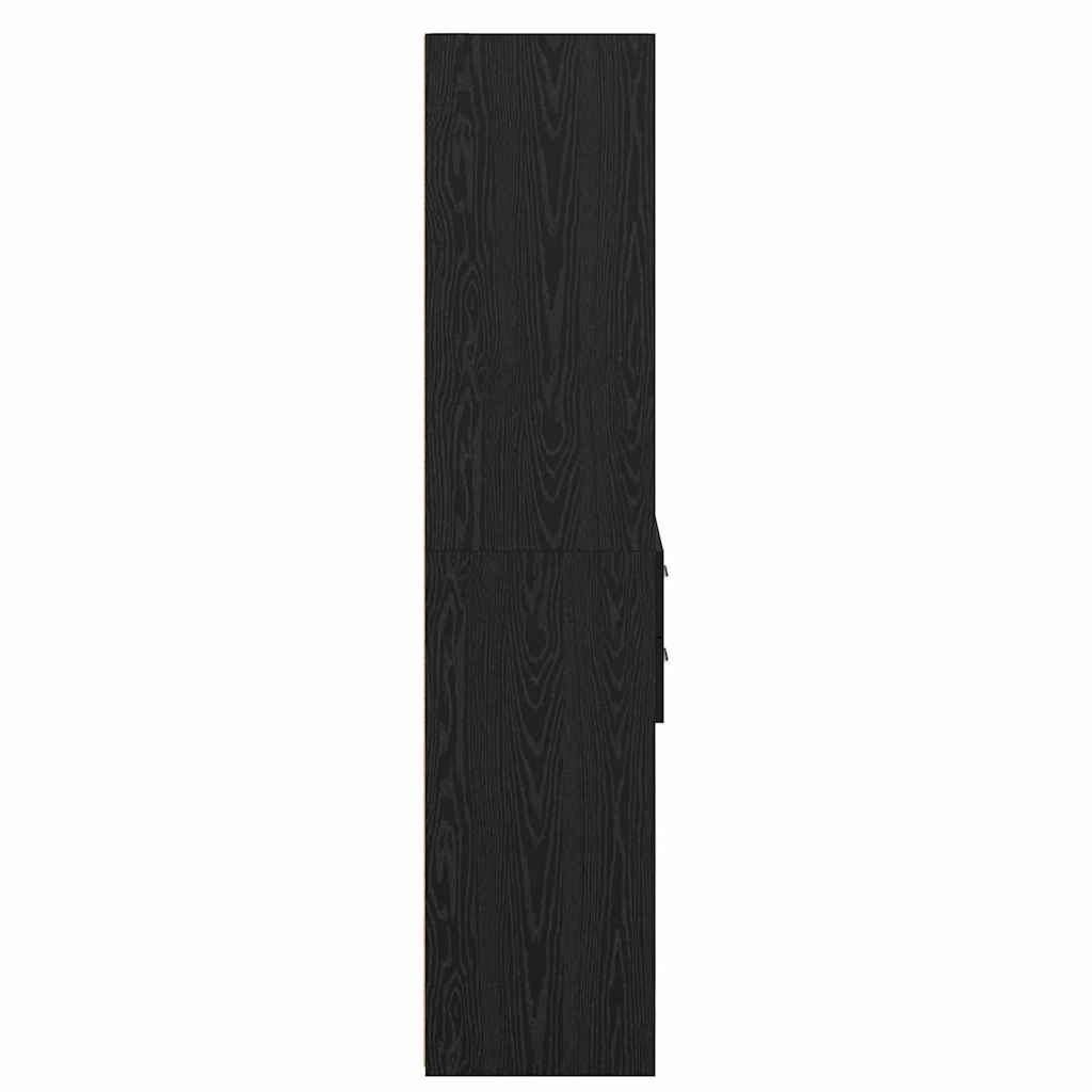 Highboard in Black Oak Look 40 x 42.5 x 185 cm Particleboard