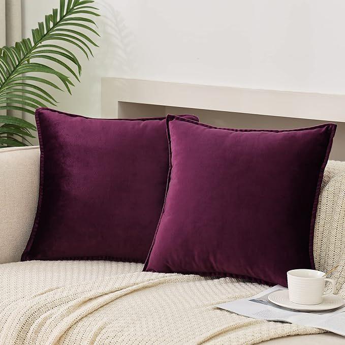 Throw Pillow Covers 16x16 Set Of 2 Velvet Decor Decorative Couch Cushion Pillowcases With Fringe Home Bed Decoration For Sofa Bedroom