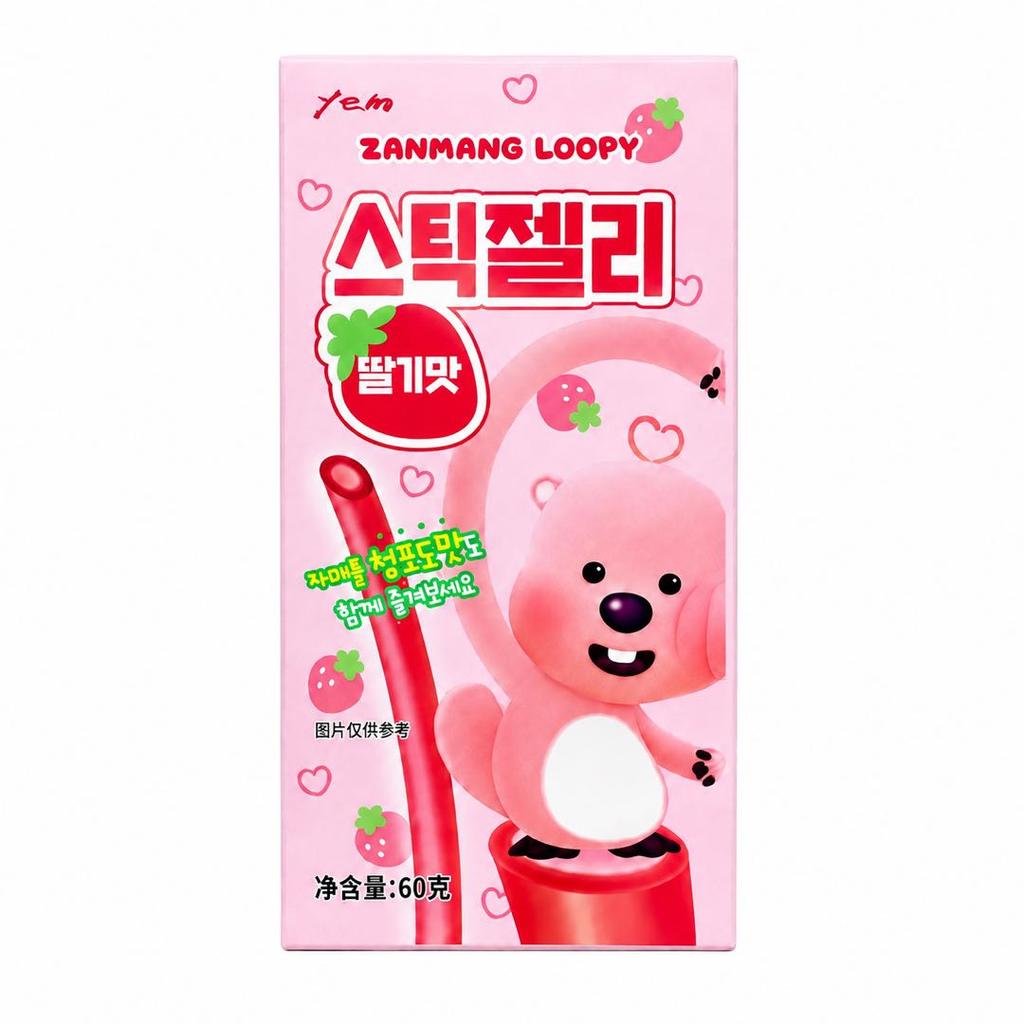 YEM Zanmang Loopy Strawberry‑Flavor Long Strip Candy 60g