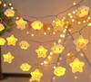 Rainbow Cloud LED Star String Lights for Kids' Room & Festival Decor