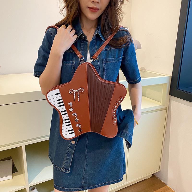 Women Bag Single and Double Shoulder Bag Female Five Star Crossbody Bag Cute Piano Multi Purpose Bag