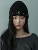 Lupeu Mini Silver Studded Beanie Black