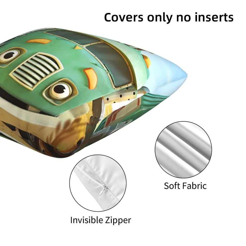 Hank And Trash Truck Cartoon 2 Pcs Square Pillowcase Pillow Cover Cushion Decor Comfort Throw Pillow For Home Car