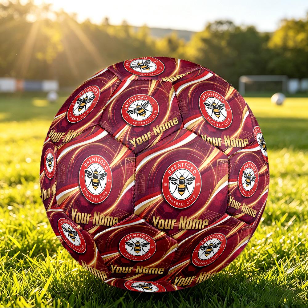 Personalized Size 5 Football Brentford Football Pattern Outdoor Game Sports Ball Gift