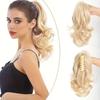 Womens Claw Clip Ponytail Wig Short Curly Fluffy Natural High Crown Hairpiece