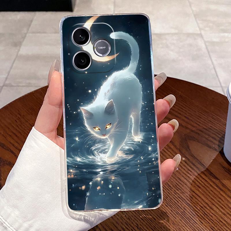 Jelly Casing For Honor 600 Lite / Honor 500 Smart 5G Clear Silicone Soft TPU Back Cover Cute Cat Rabbit Heart Protective Case