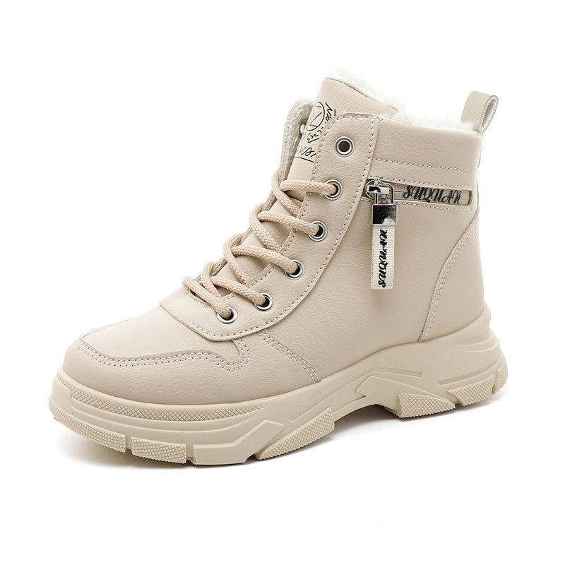 Shallow Women Warm High Top Snow Boots  New Simple All-match Women Ankle Boots Outdoor No Slip Wear-resistant Sneakers Mujer