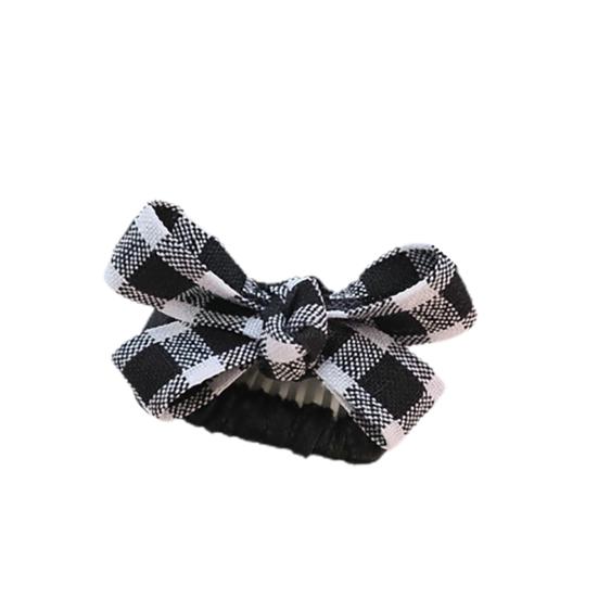 Pet Hair Clip Adorable Elegant Plaid Print Pet Cat Dog Bowknot Hair Bows Pet Supplies