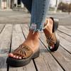 Wedge heel height one-word cool slippers women's summer open-toed fish mouth beach slippers fashion casual sandals