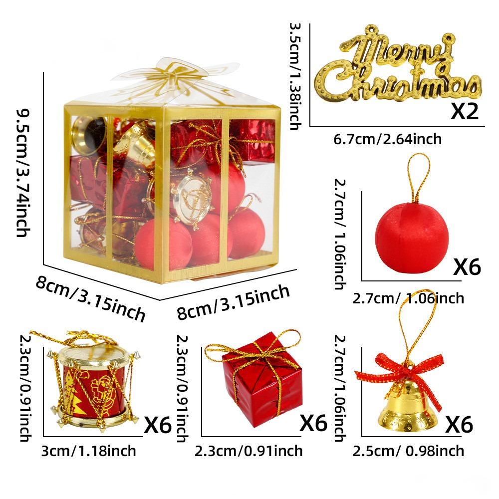 26/32PCS Multicolor Hanging Pendants Mixed Pattern Xmas Tree Decoration  Festival Ornament
