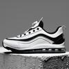 Men's sports shoes new rotating buckle full palm leather surface air cushion shoes large size fashion running shoes men