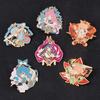 Genshin Impact Wendi Ganyu Yoimiya Pin Tartaglia Kazuha Keqing Xiao Figure Metal Badge Pins Brooch Lapel Cosplay Gift Jewelry
