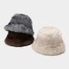 Winter Basin Hat Solid Color Thickened Soft Plush Warm Bucket Hat Windproof