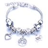 Vintage Handmade Alloy Large Hole Glass Bead Elephant Tree of Life Design Transparent Bracelet Multiple Styles Available