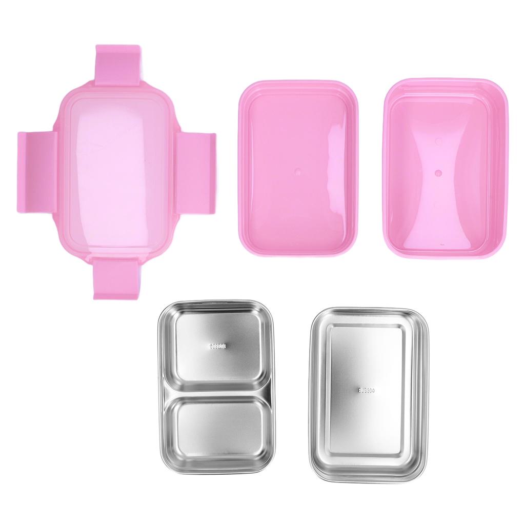 Elektrische Lunchbox aus Edelstahl 304, doppelwandig isolierte Lunchbox mit Fächern für das Büro