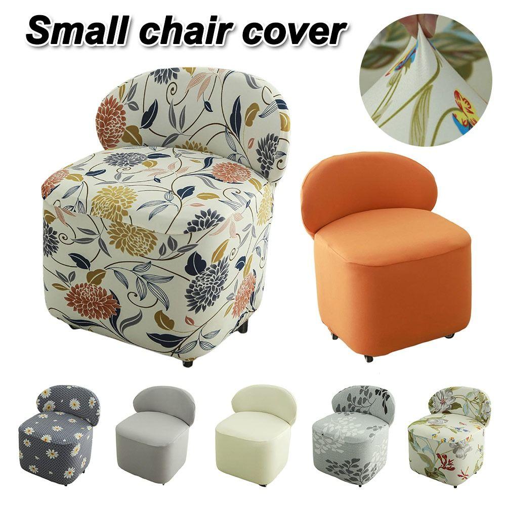 Jacquard Pattern Mushroom Stool Cover Slipcovers Washable Low Stool Protective Case Elastic Anti-dust