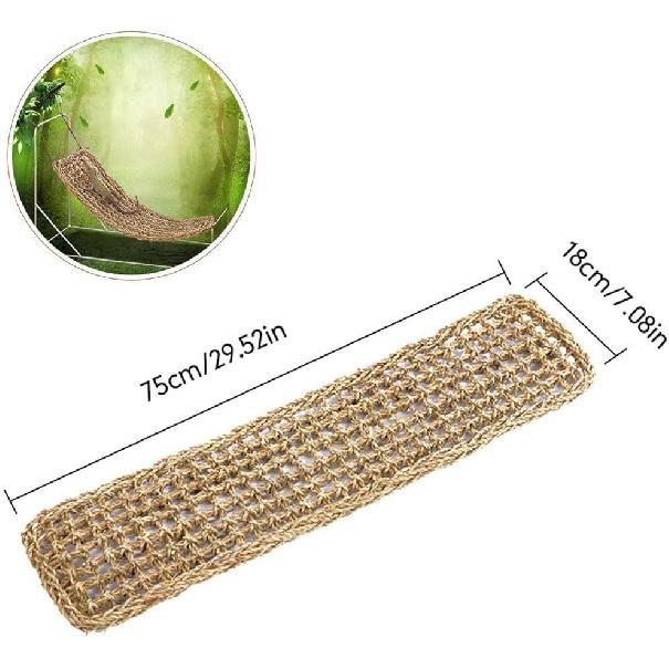 kathson Bearded Dragon Hammock, Natural Seagrass Reptile Hammock, Reptile Lounger Bearded Dragon Tank Accessories for Chameleons, Lizards, Geckos,