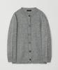 Jojilong Jn322 Mohair Round Neck Knit Cardigan - Gray Melange
