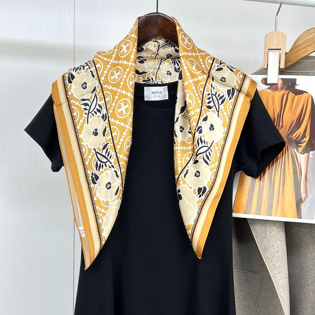 Pañuelo Cuadrado de 70 cm Pañuelo de Seda Accesorios para Mujer Pañuelo de Decoración Profesional Pañuelo Casual de Verano con Protección Solar Pañuelo para la Cabeza