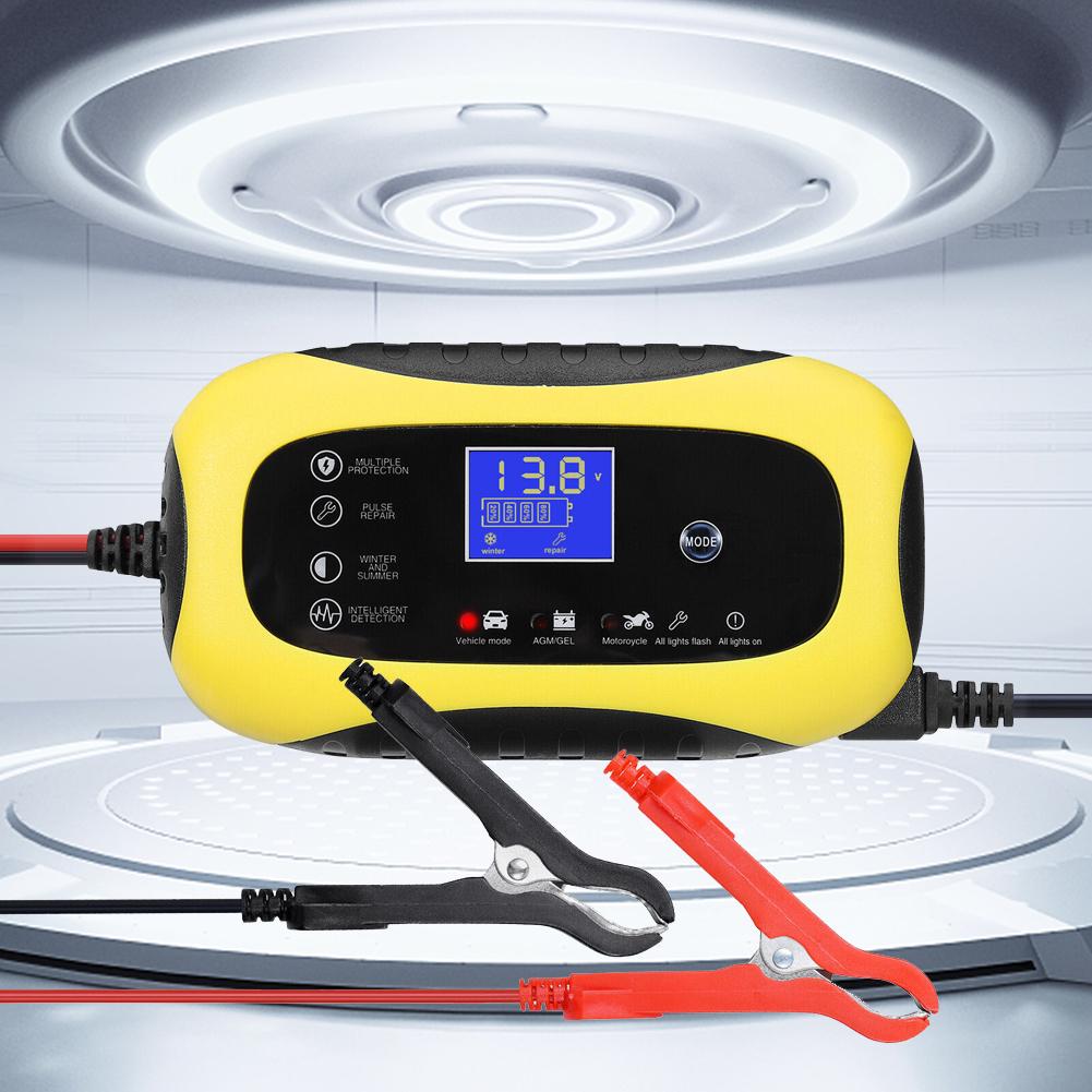 Portable Automatic Battery Charger with LCD Display Power Bank 12V 6A for Motorcycle SUV AGM for Cars Motorcycle RV SUV ATV