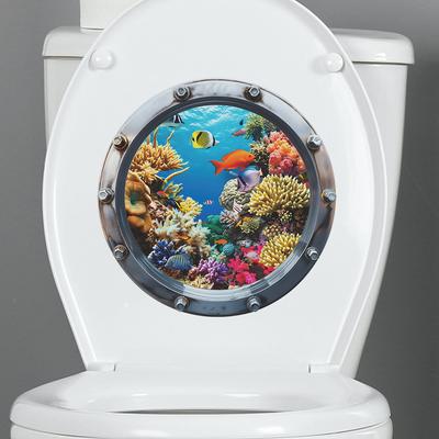 Fun-m158 Unterwasserwelt, Korallenfische, Badezimmer, Toilette, Toilettenaufkleber, Heimverschönerung, Dekoration