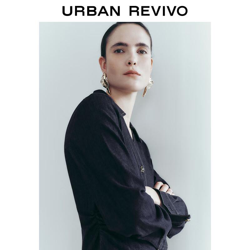 UR Retro Hong Kong Style Metal Buckle Denim Dress