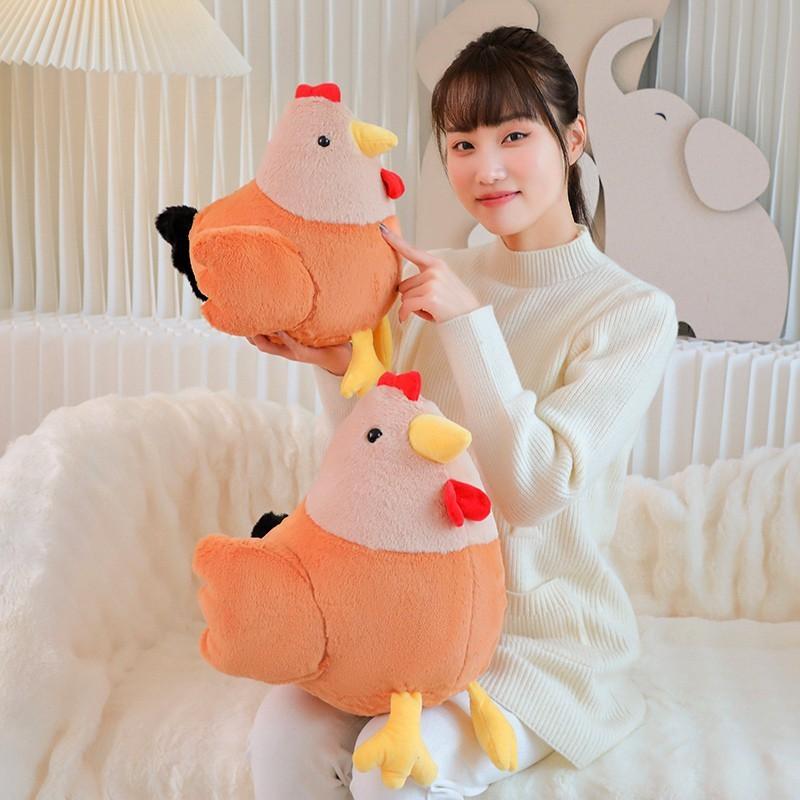 Adorable Plush Chicken Toy Realistic Rooster Stuffed Animal Doll For Kids Gift