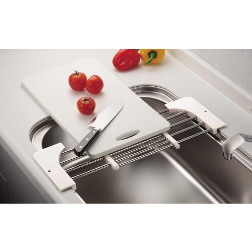 Pearl Metal Sliding Sink, Bran Kitchen, White, Approx. 18cm Wide x 44.5-68cm Long x 2cm High, HB-3668