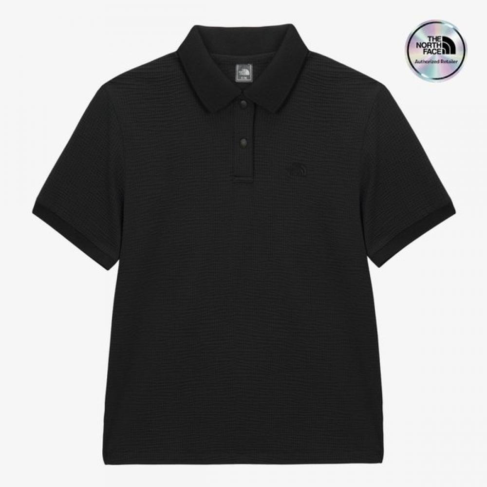 The North Face Women S Short Sleeve Polo Waffle Black nt7pS43a BLACK/085