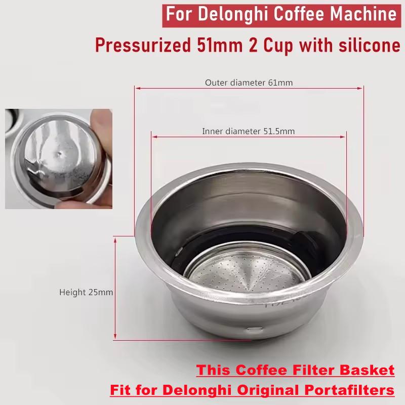 Doppelauslauf Siebträger 51mm Für Delonghi EC685 EC680 Espressomaschine Filter Siebträger 51mm Delonghi Zubehör