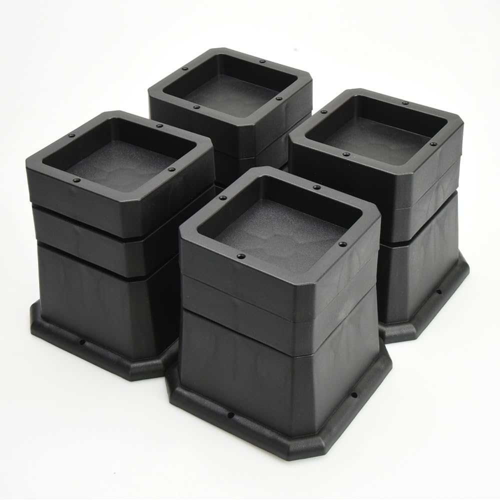 

Furniture Height Adjustable Legs, 7cm/9.5cm/12cm, Stackable, Durable, for Under-Furniture Cleaning, 4-Piece Set