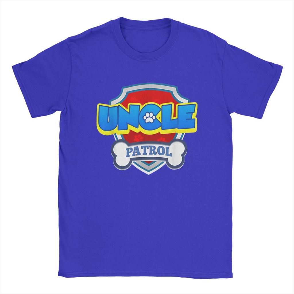 Uncle Patrol T Shirts Men's Cotton Amazing T-Shirts Round Collar Funny Dog Cartoon Tee Shirt Short Sleeve Tops Graphic Printed