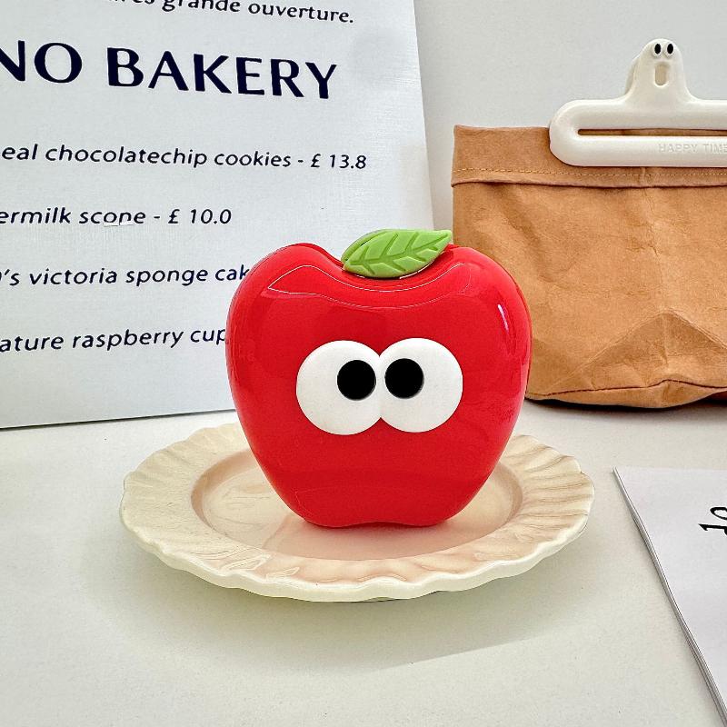 Creative Cute Apple Shape Pen Holder Large Capacity Portable Makeup Brush Holder Multi Functional Cartoon Stationery Storage Box