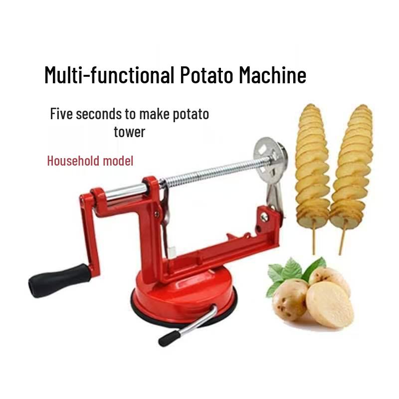 Stainless Steel Hand-Crank Rotating Potato Tower Cutter Yes