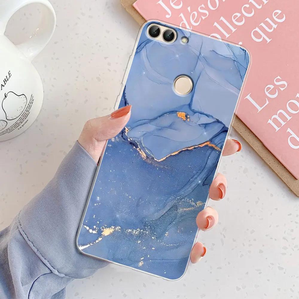 Für Huawei P Smart Hülle Cover FIG-LX1 PSmart 2018 Schickes Mädchen Marmor Silikon Klare Handyhülle Für Huawei PSmart 2018 Bumper Coque