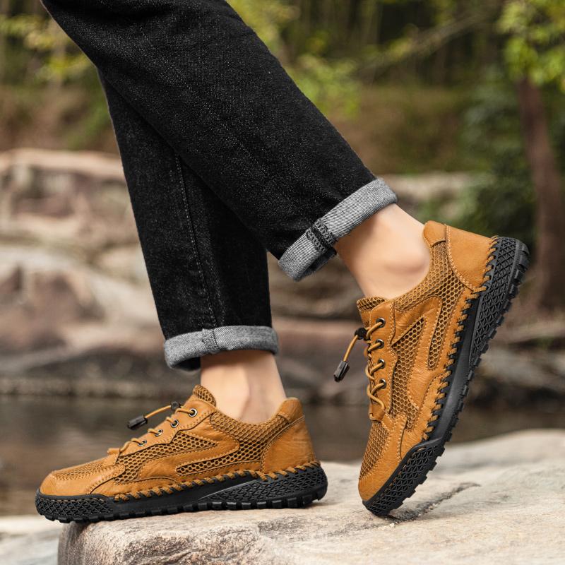 Summer Breathable Men's Flats Shoes Male High Quality Walking Shoes Outdoor Handmade Comfortable Casual Shoes for Men Plus Size