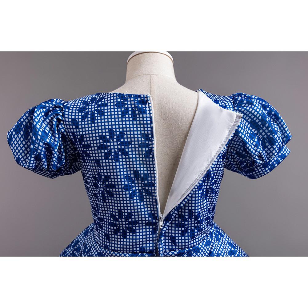 Children's Princess Dresses Thousand Birdie Patchwork Mesh Puffy Long Bubble Sleeve Girls' Stage Performance Dresses  Girl's Favourite Dress